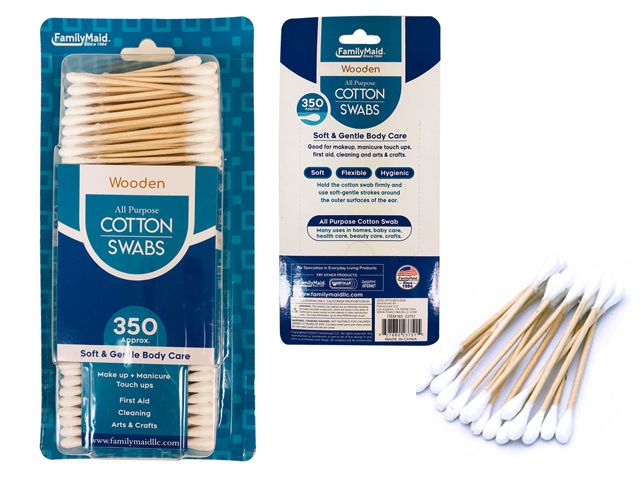 72 Pieces of 350pc Wooden Cotton Swabs