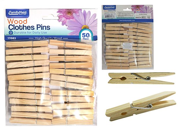 72 Pieces of 48pc Wooden Cloth Pegs