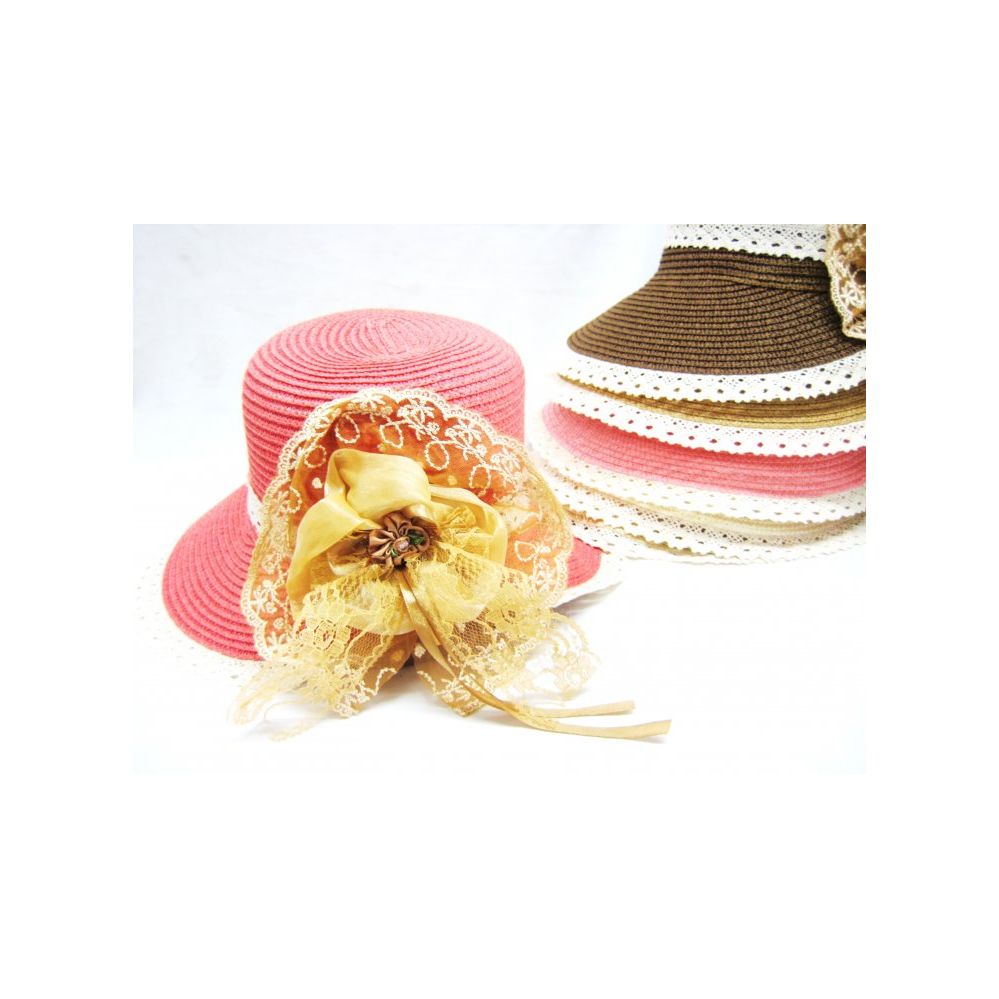 36 Wholesale Ladies Summer Hat Assorted Color at