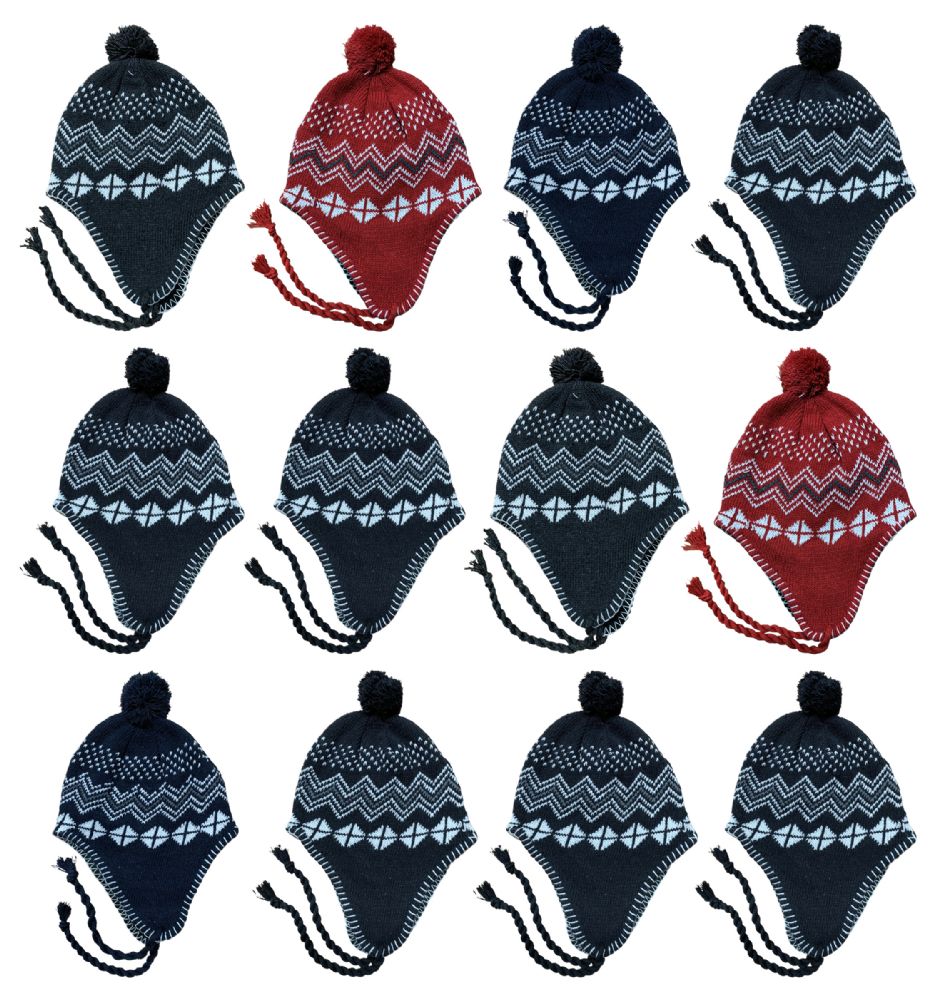 24 pieces of Yacht & Smith Kids Winter Fleece Helmet Hat Assorted Colors, Unisex