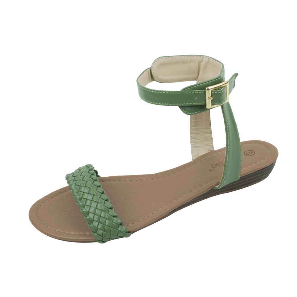 Wholesale Footwear Ladies' Fashion Sandals Green