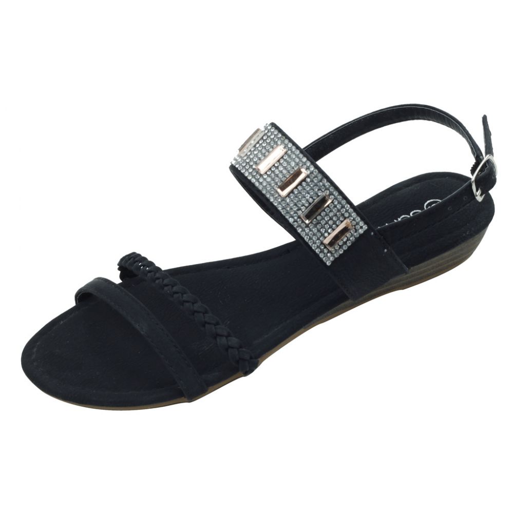 Wholesale Footwear Ladies' Fashion Sandals Black