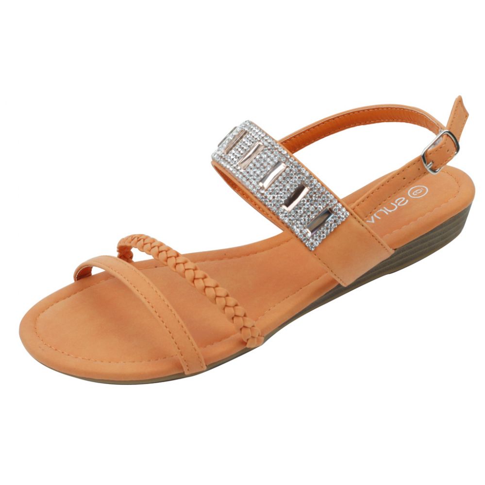 Wholesale Footwear Ladies' Fashion Sandals Orange