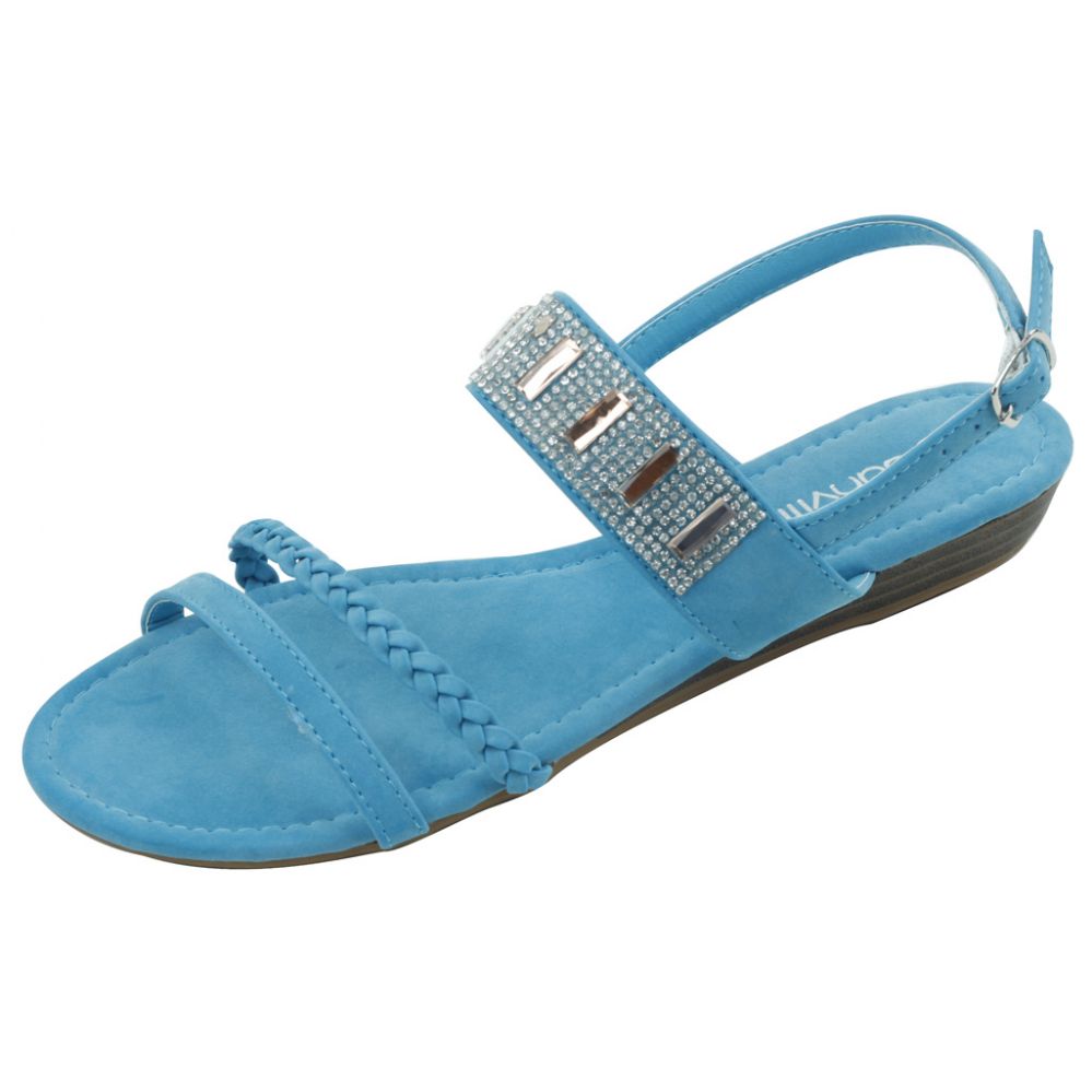 Wholesale Footwear Ladies' Fashion Sandals Blue
