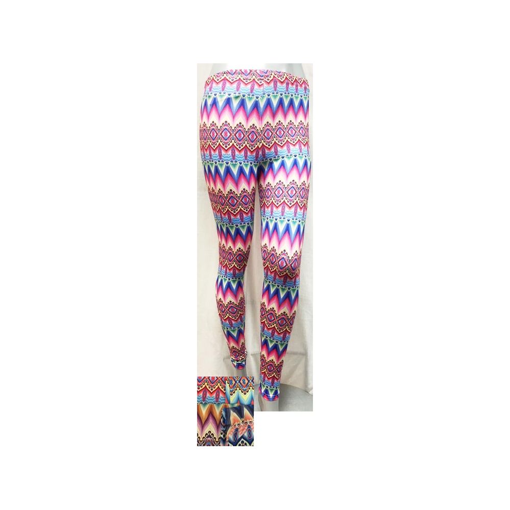 24 Pieces Multicolor Chevron Pattern Leggings - Womens Leggings