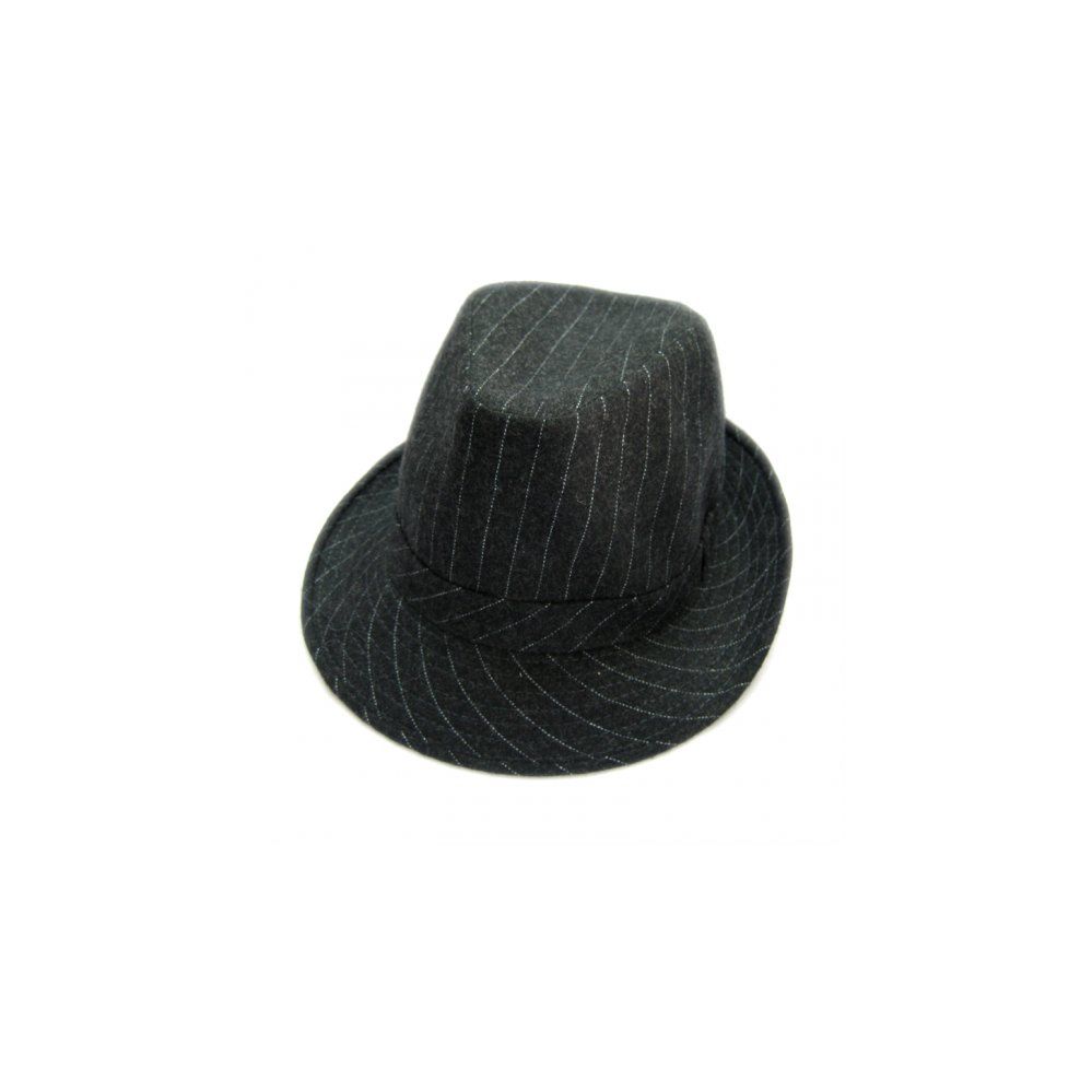 36 Wholesale Fashion Stripped Fedora Hat Black Color Only