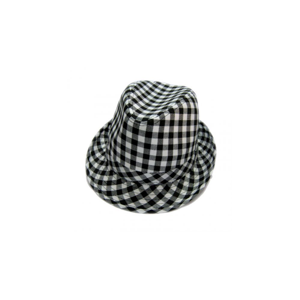 36 Wholesale Fashion Fedora Hat Checkered Print