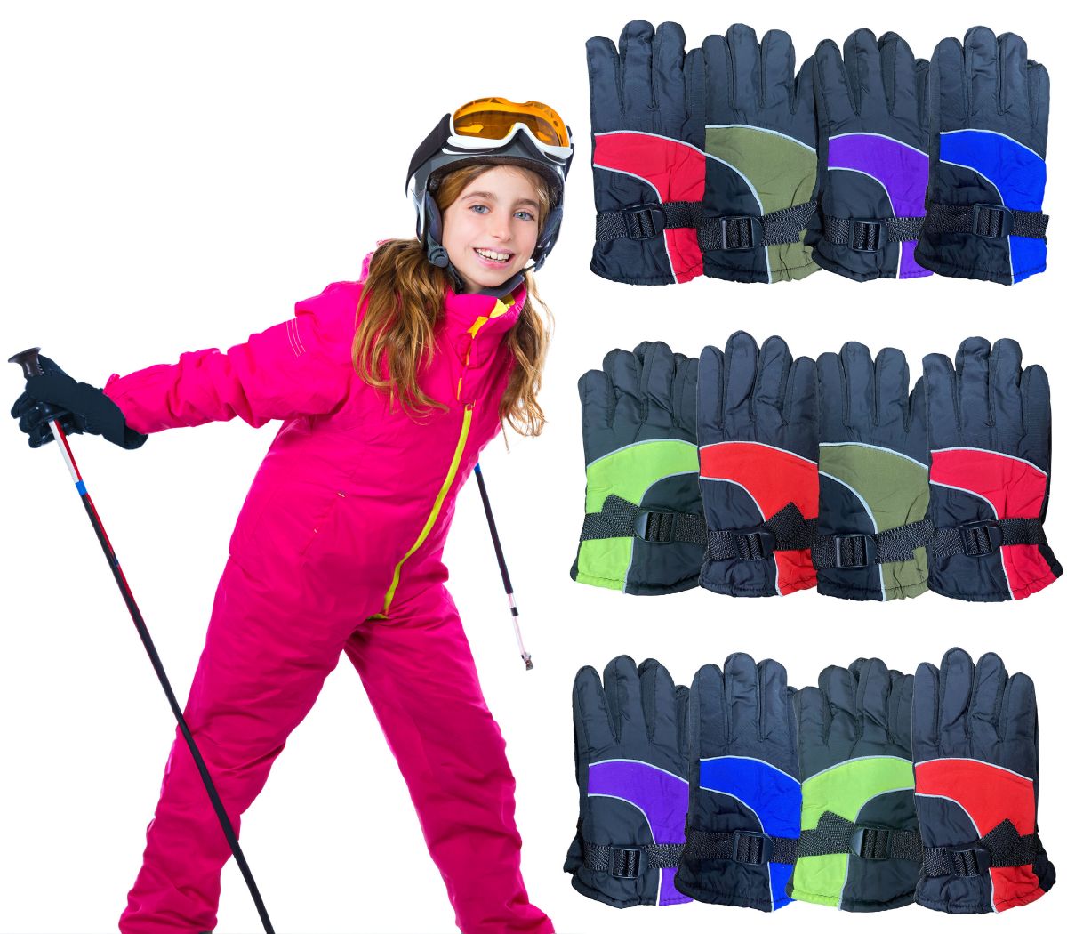 24 Pairs of Yacht & Smith Children's Winter Thermal Ski Gloves