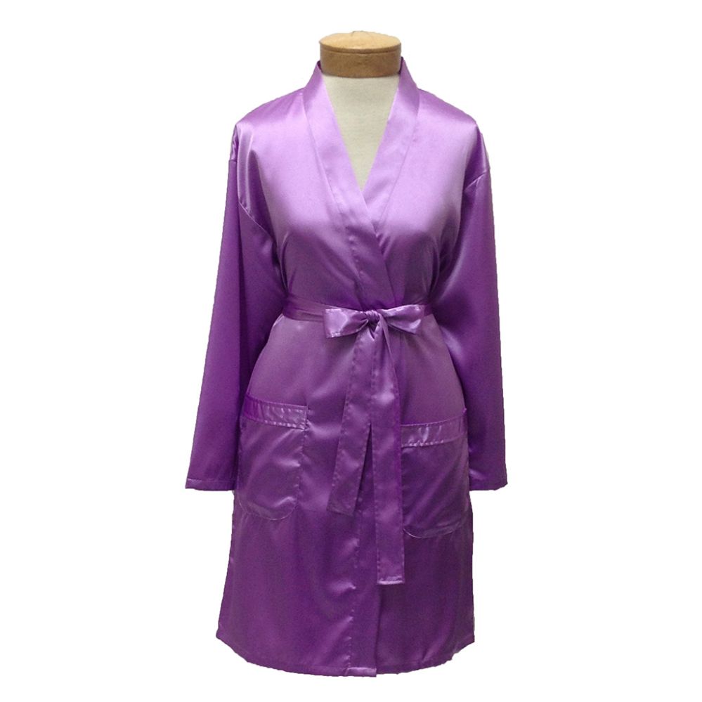 10 Pieces of Womens Satin Kimono Robe - Lilac