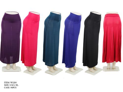 96 Pieces of Women's Long Lightweight Skirts In Assorted Colors