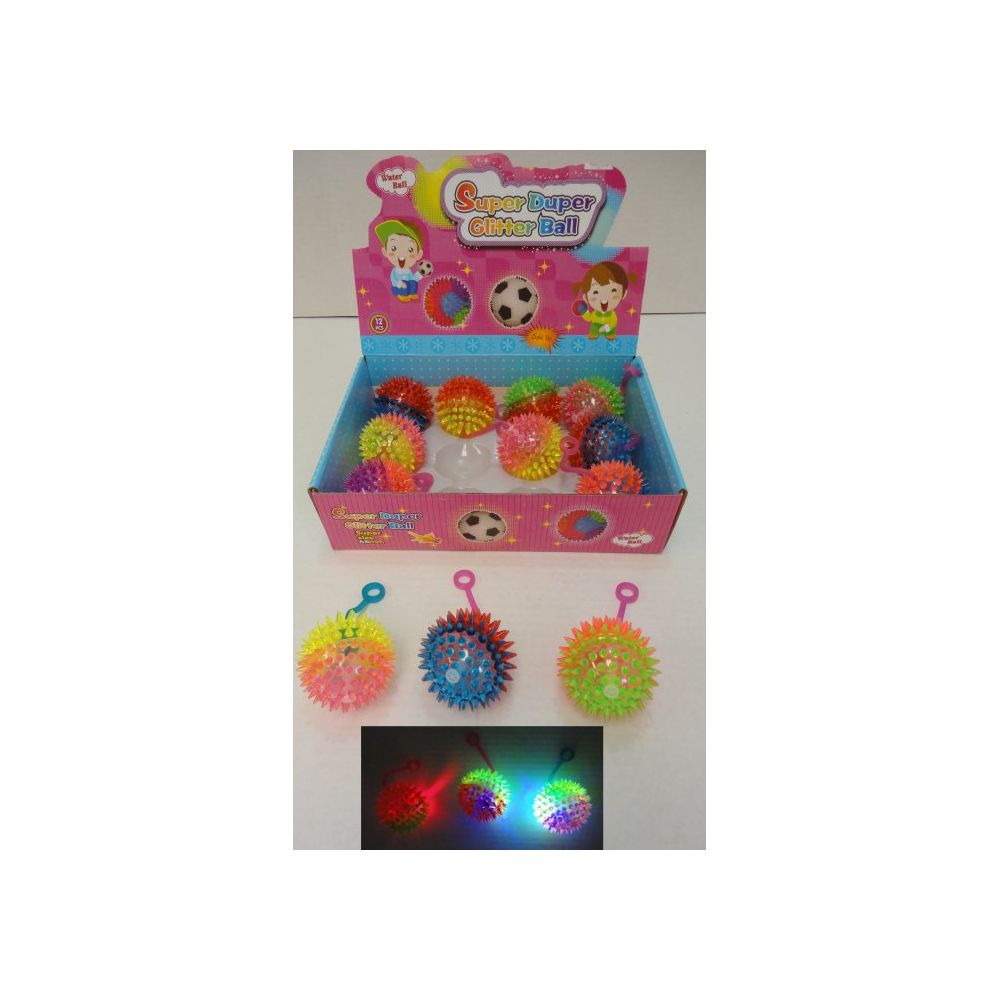 72 Wholesale 2.5" Light Up Yoyo Spike Ball With Squeaker