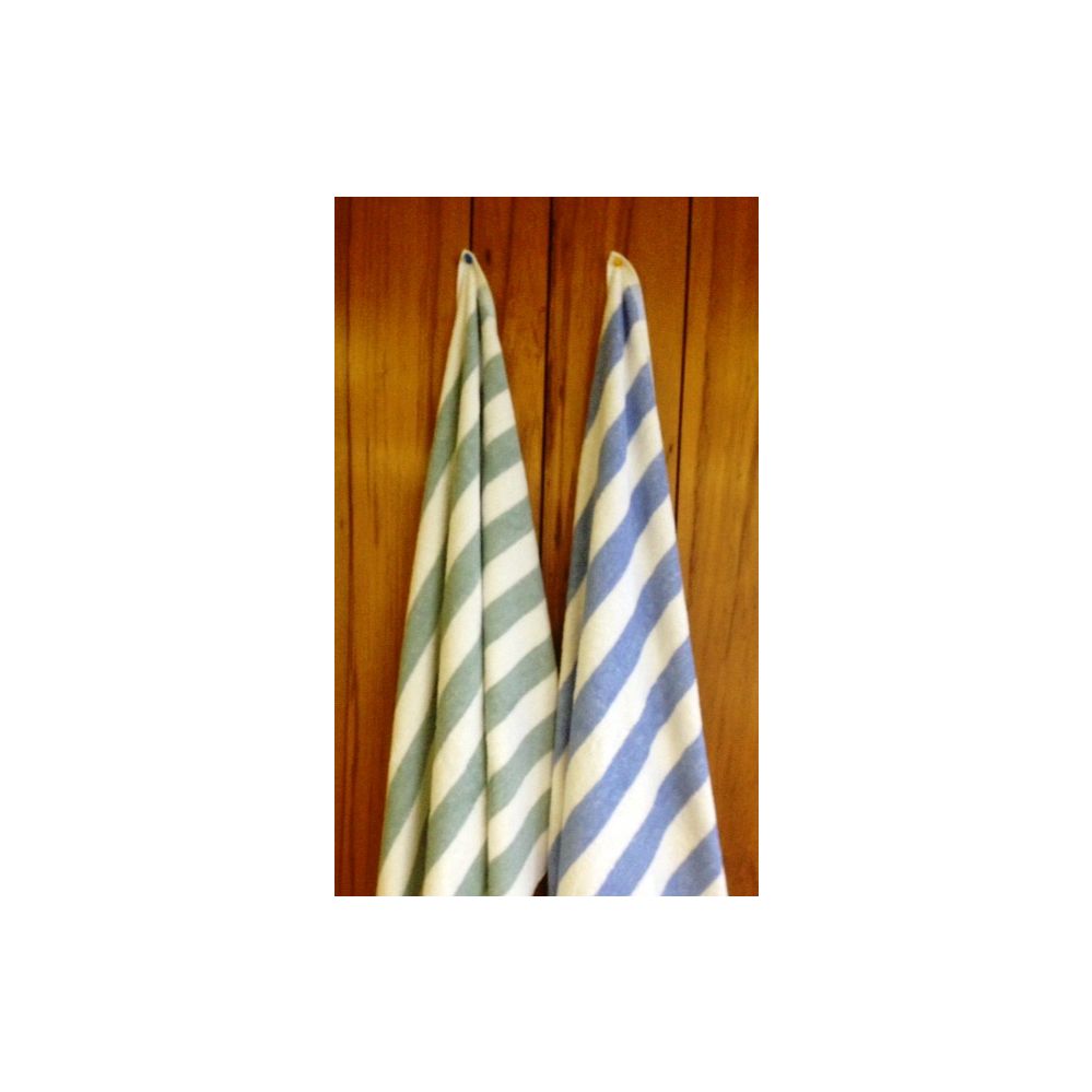 24 Pieces of Island Stripe Fade Resistant Color Tones Beach Towel 100% Cotton Green Color