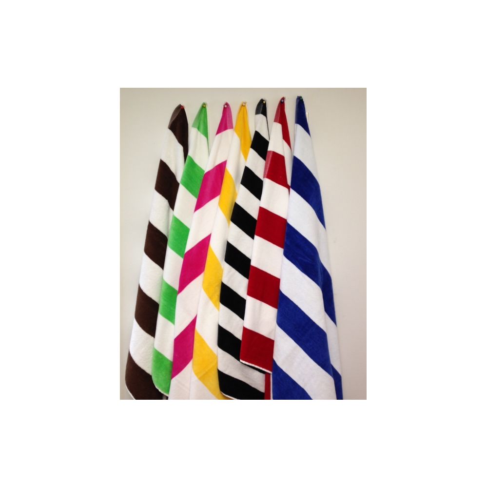 12 Pieces of Cabana Stripes -Velour Finish 100% CottoN-Soft And Plush Royal Blue/white Color