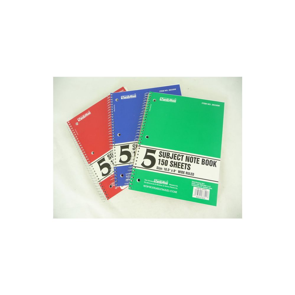 36 Pieces 5 Subject Notebook - Notebooks