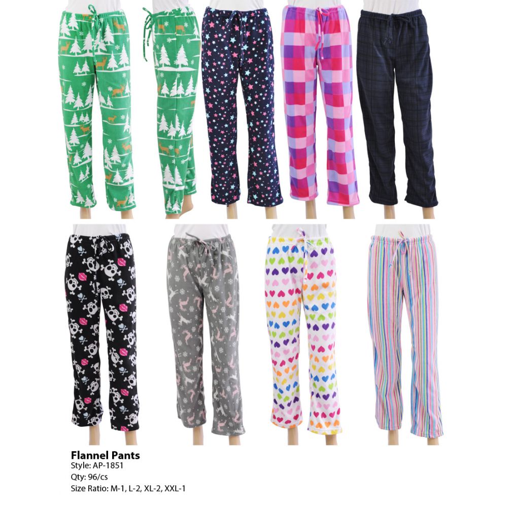 96 Pieces Ladies Pajama Pants Assorted Styles - Women's Pajamas and Sleepwear