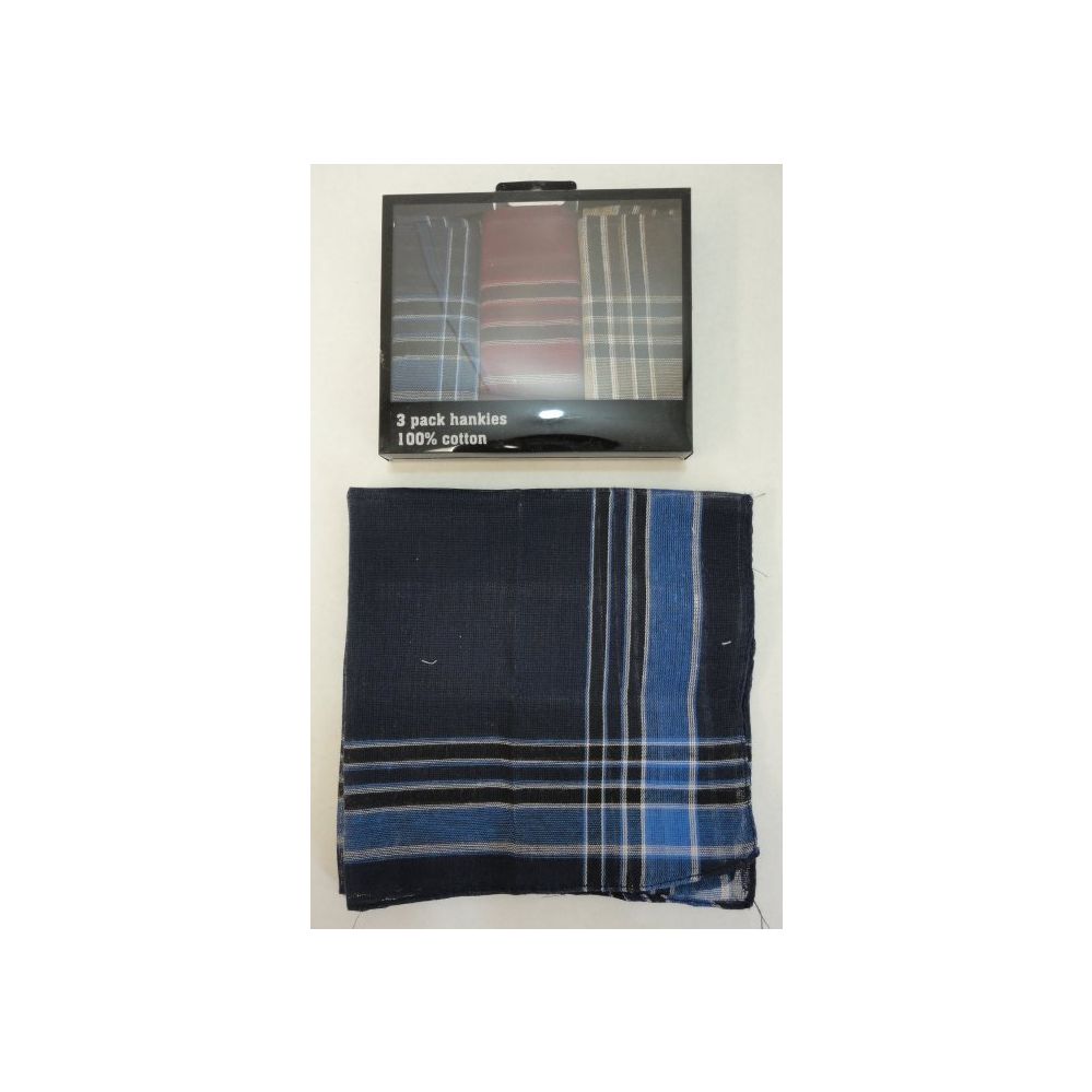 72 Pieces of 3pk Men's Plaid Handkerchief
