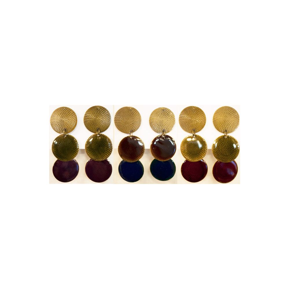96 Pieces of Round Shaped Dangling Earring Assorted Colors