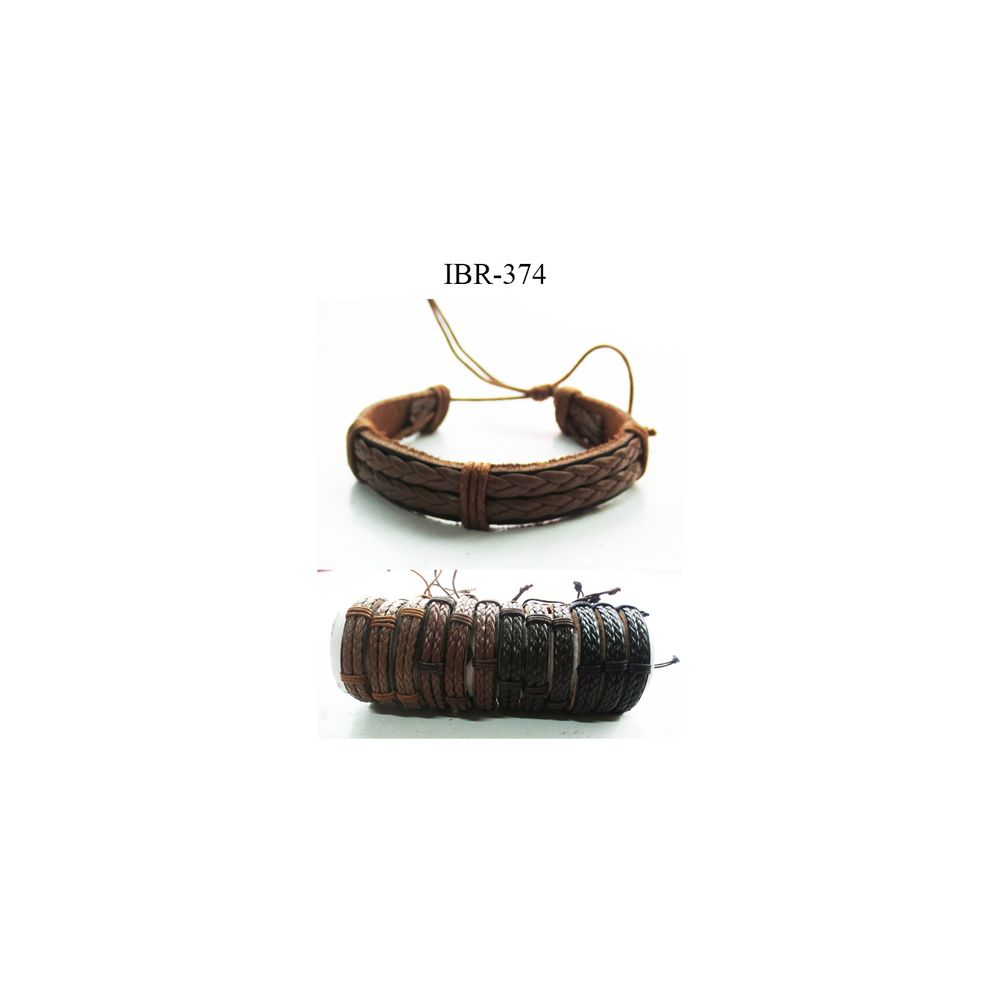 96 Pieces of Leather Bracelet With Braided Leather