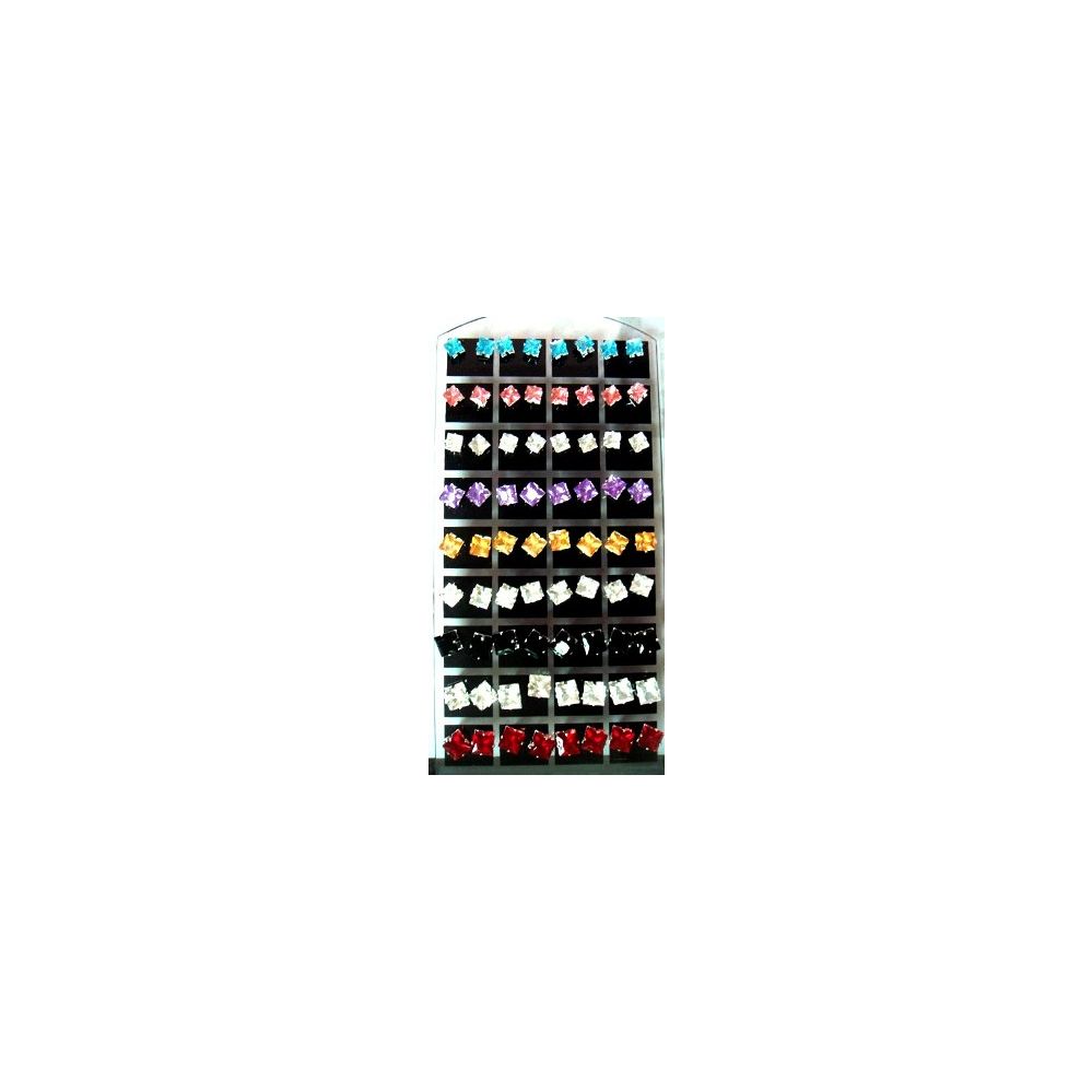 72 Pieces of 36 Pairs Square Studs Earrings Per Display Card