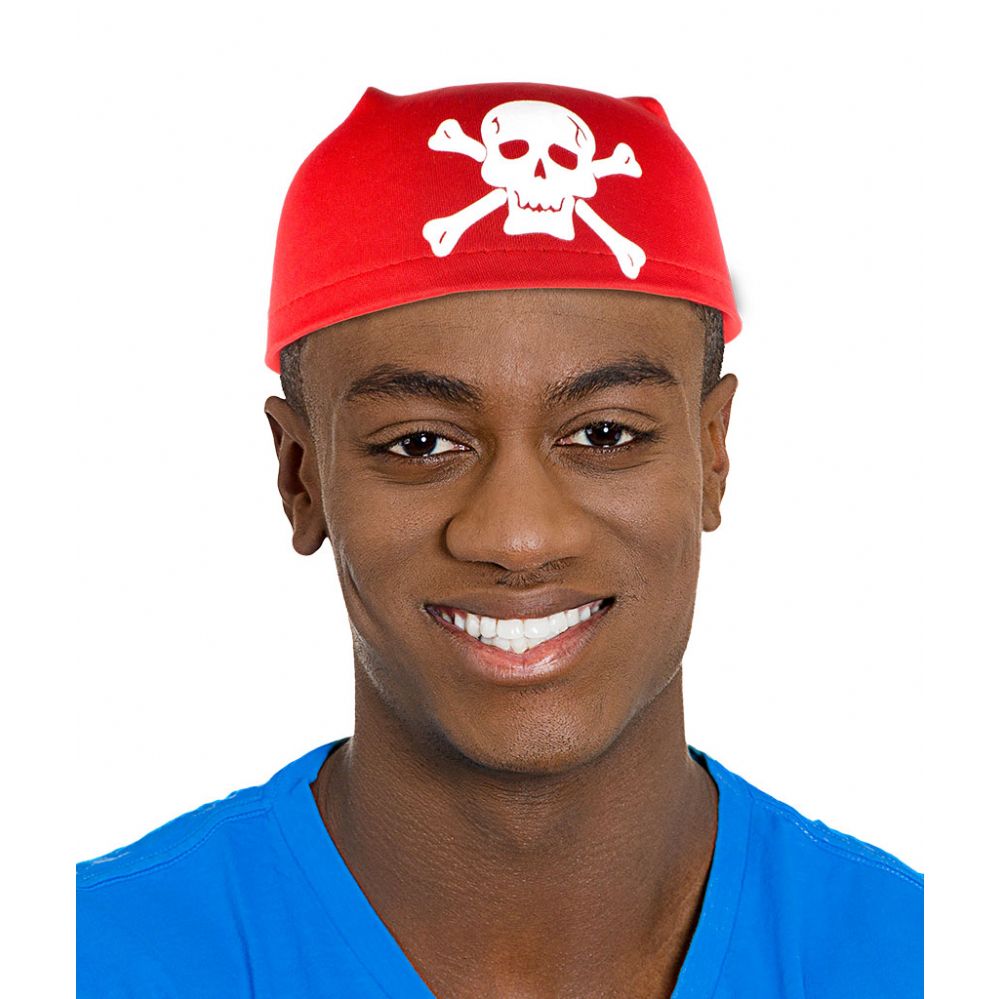 144 Wholesale Pirate Scarf Hat - Red