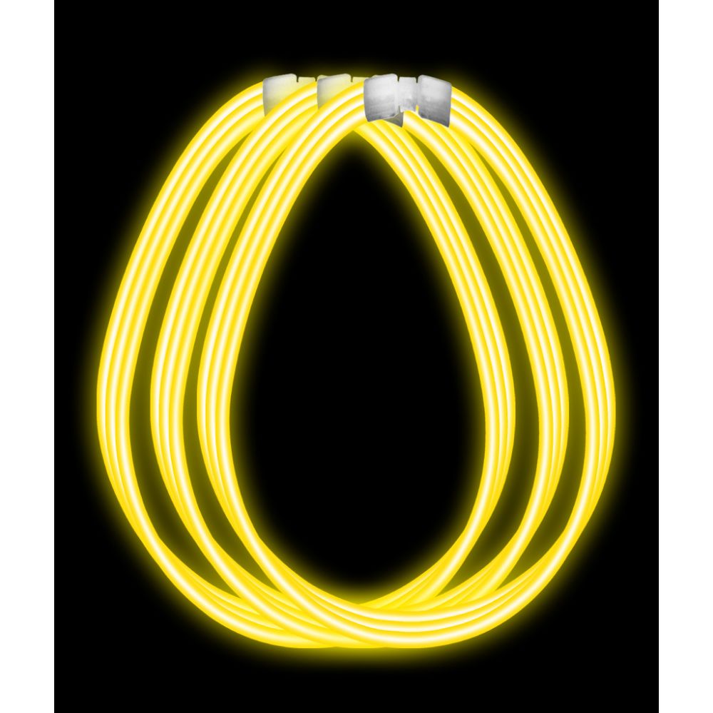 800 Wholesale 22 Inch Super Wide Glow NecklaceS-Yellow
