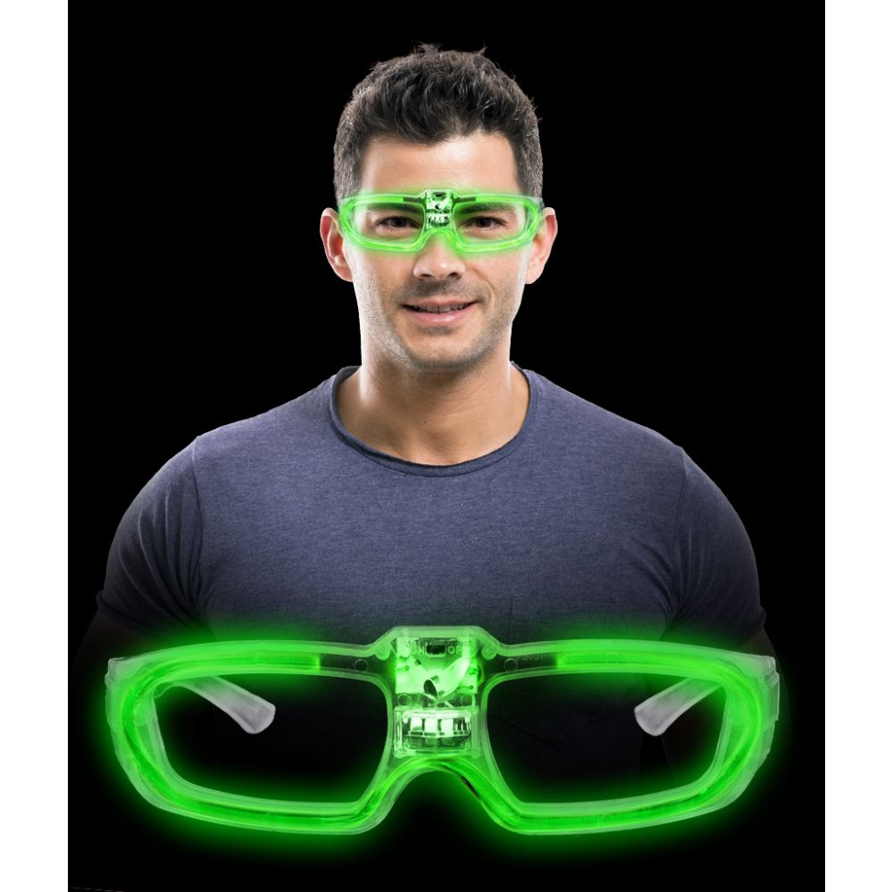 144 Wholesale Led Sound Activated Eye GlasseS- Green