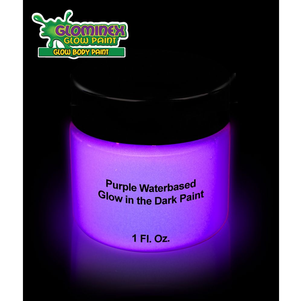 72 Wholesale Glominex Glow Body Paint 1oz Jar - Purple