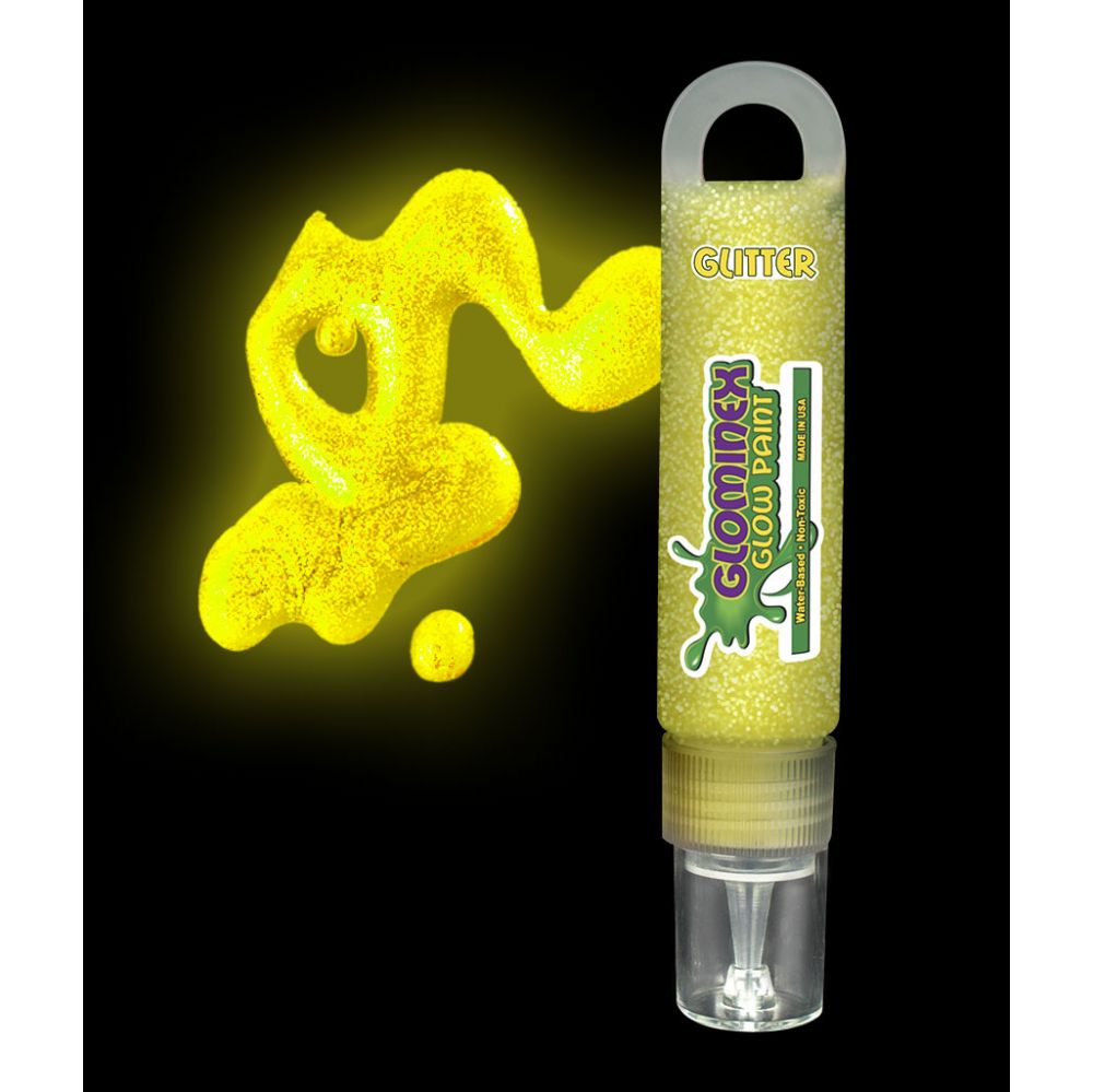72 Wholesale Glominex Glitter Glow Paint 1 Oz Tube - Yellow