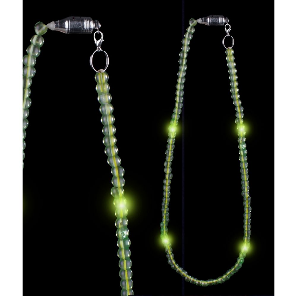 144 Wholesale Led 25 Inch Bead Necklace - Green