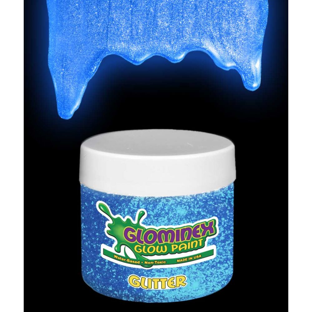 2 Wholesale Glominex Glitter Glow Paint 8 Oz Jars - Assorted - at 