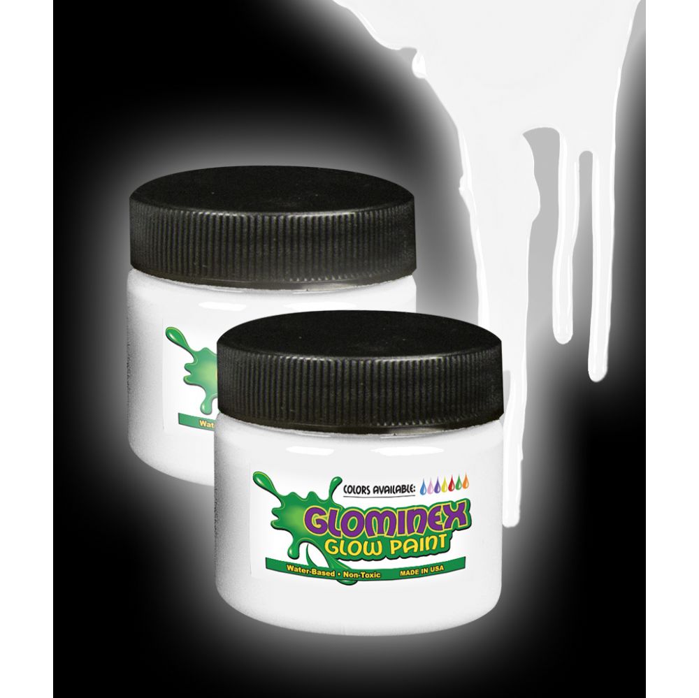 24 Wholesale Glominex Glow Paint 4 Oz Jar - White