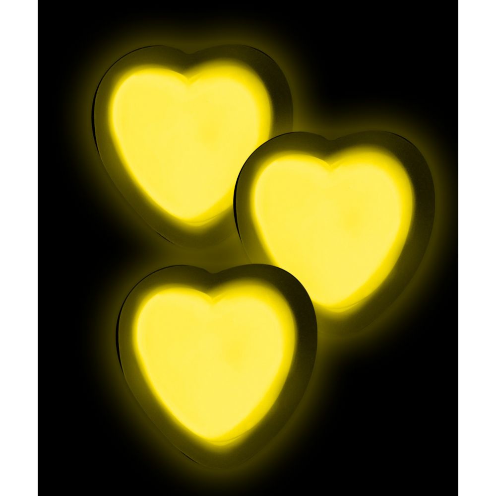 40 Wholesale Glow Badge Heart - Yellow