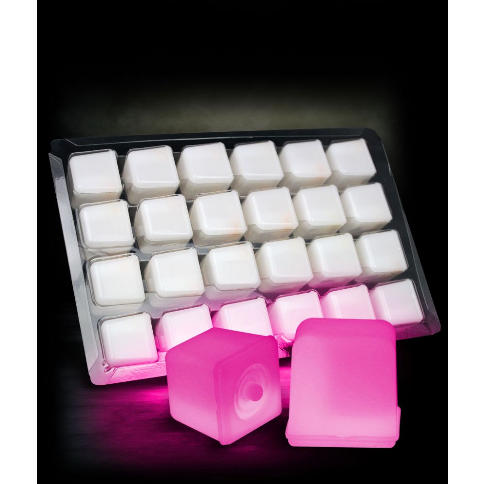 12 Wholesale Glowing Ice Cubes - Pink