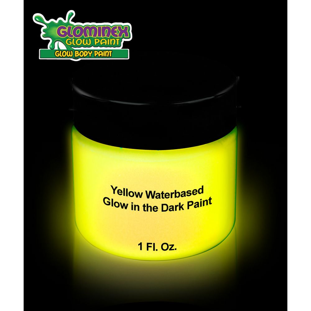72 Wholesale Glominex Glow Body Paint 1oz Jar - Yellow