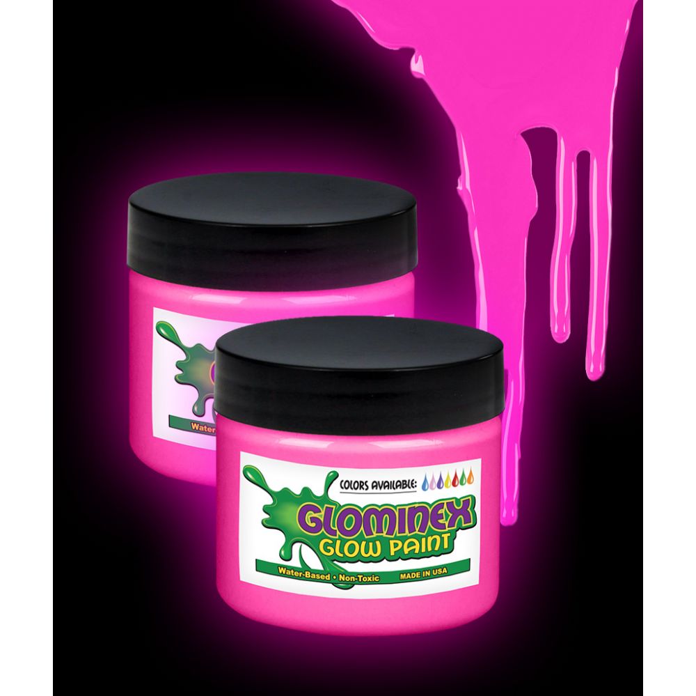 48 Wholesale Glominex Glow Paint 2 Oz Jar - Pink