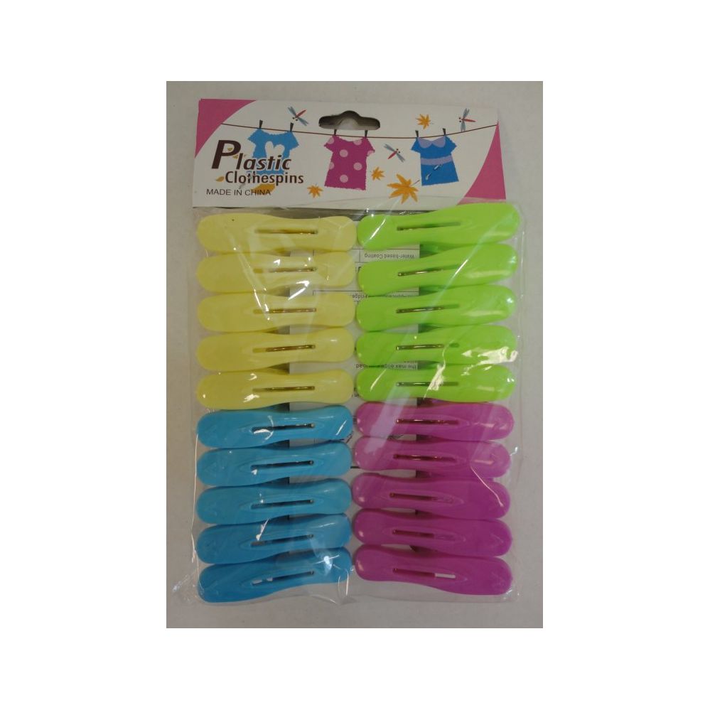 36 Pieces of 20pc Colored Plastic Clothespins