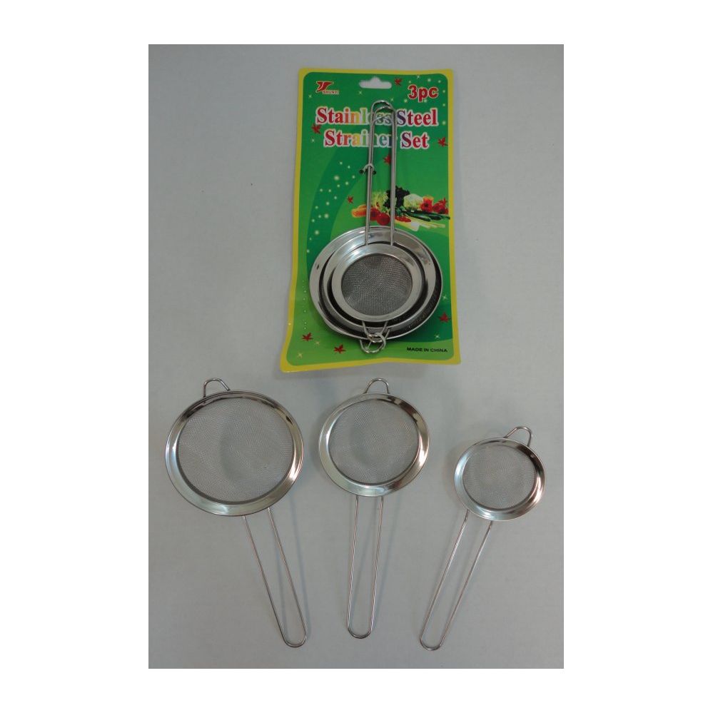 48 Wholesale 3 Piece Stainless Steel Strainer Set