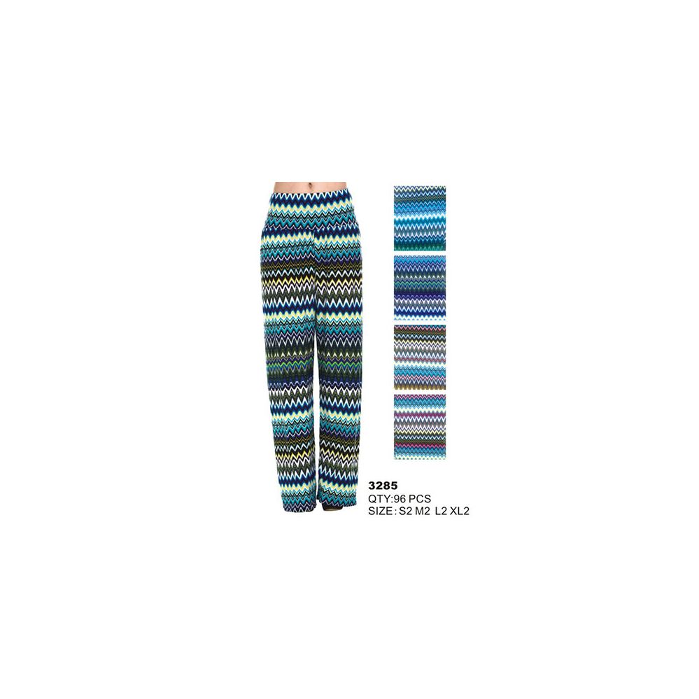 96 Pieces of Woman's Zigzag Print Palazzo Pant