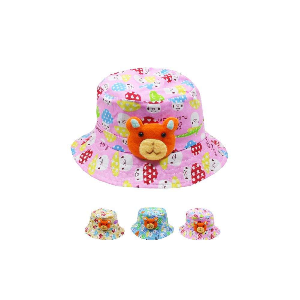 72 Wholesale Kids Teddy Bear Summer Hat