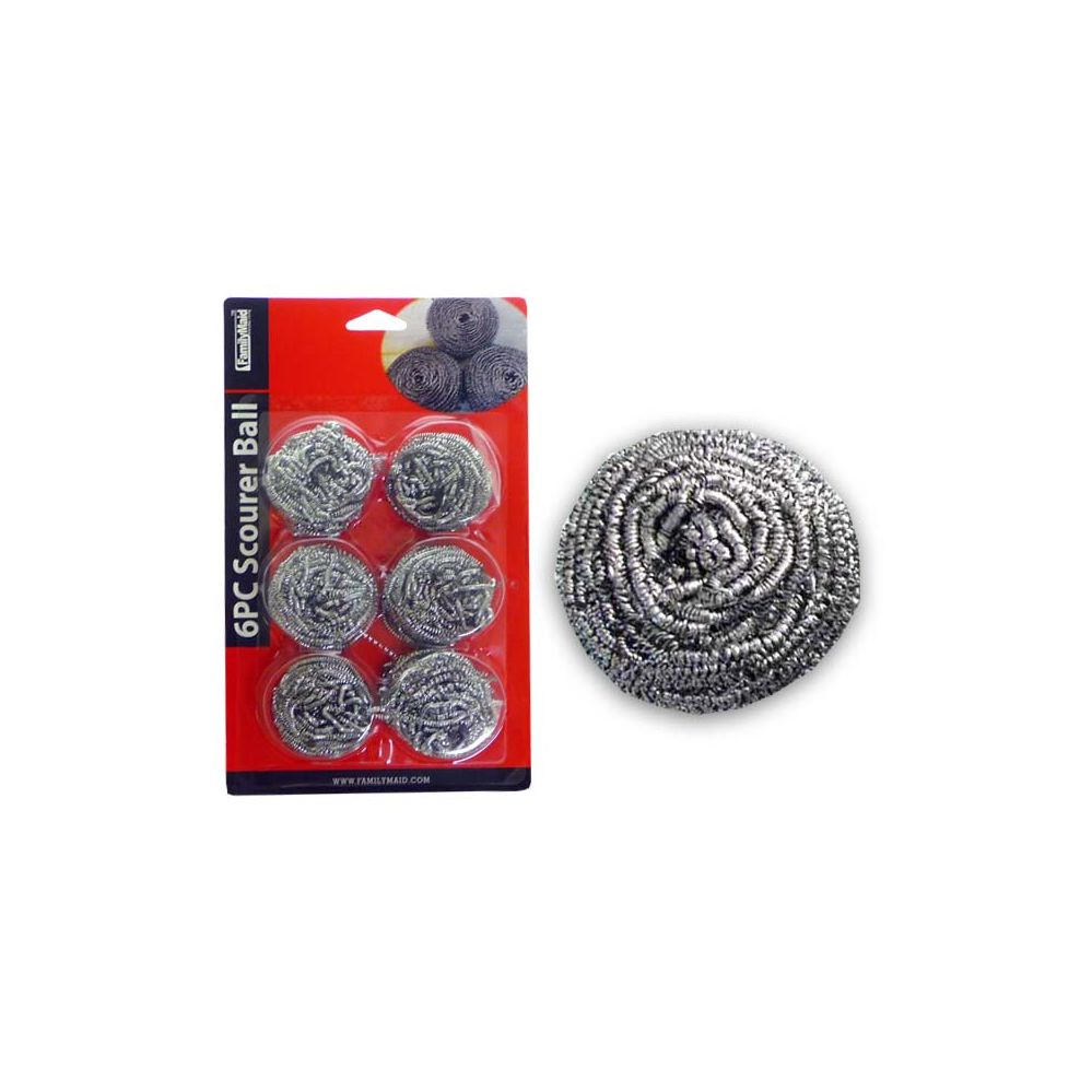 96 Pieces of 6pc Silver Steel Scourer Ball