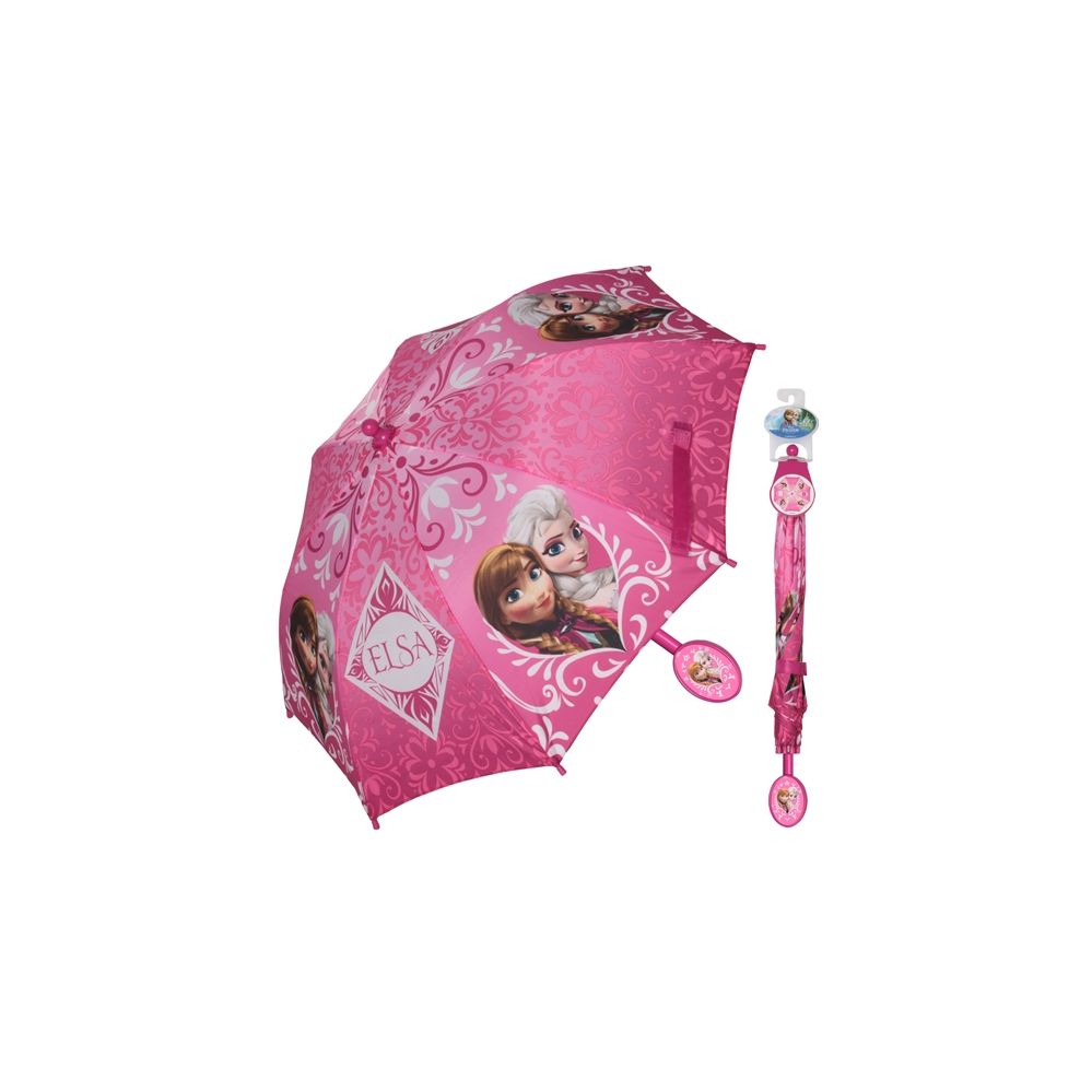 12 Wholesale Disney Frozen Umbrella With Easy Grip Handle And Velcro Strap Closure