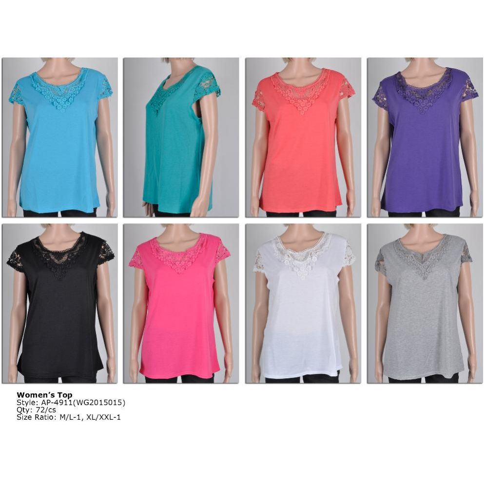 72 of Womens Fashion Solid Color Tops Assorted Sizes