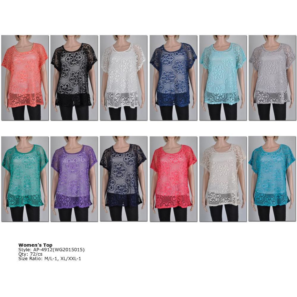 72 of Womens Fashion Patterned Tops Assorted Colors And Sizes