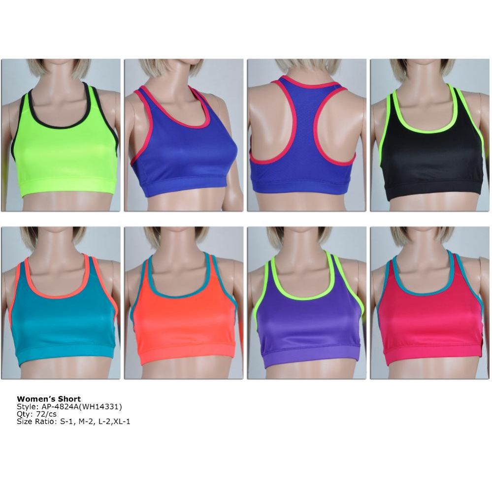 72 Pieces of Womens Fashion Sports Bra Assorted Sizes And Color