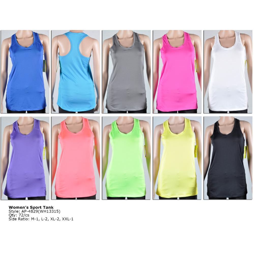 72 Pieces of Womens Fashion Sports Tank Assorted Colors And Sizes