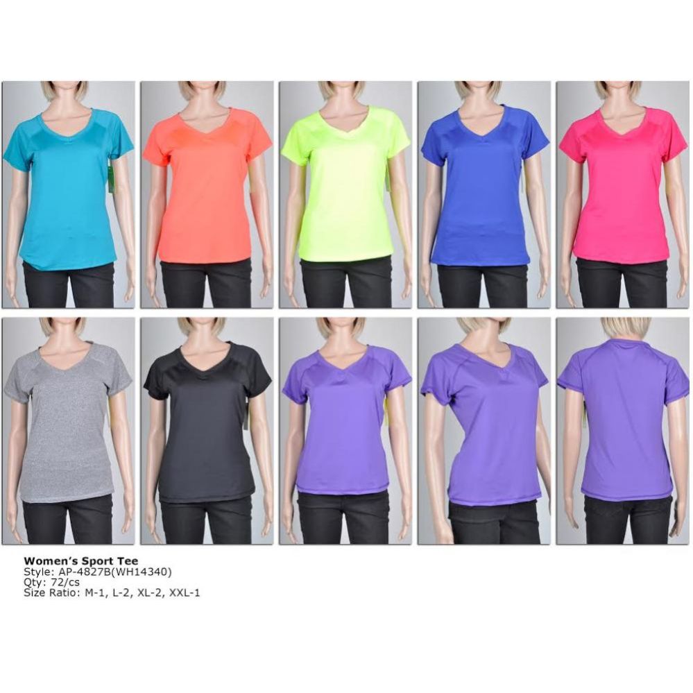 72 Pieces of Womens Fashion Sports Top Assorted Colors And Sizes