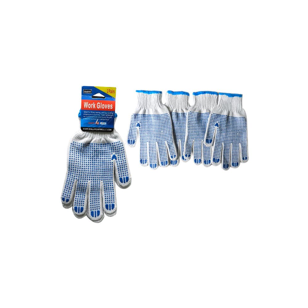 144 Pairs of 2 Pair Working Gloves With Grip Dots
