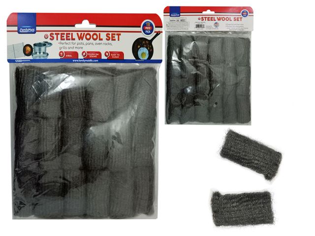96 Pieces of 18 Piece Steel Wool Scourer Set