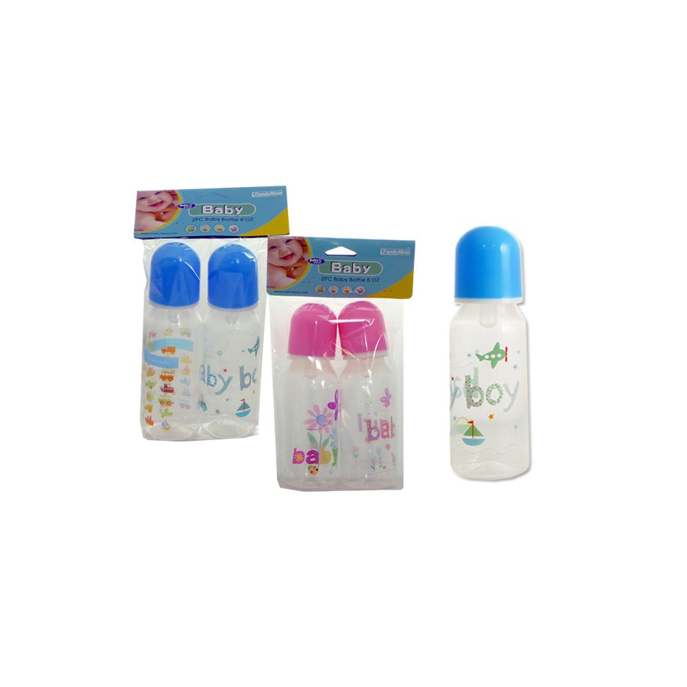 72 pieces Nuby Printed NoN-Drip Bottle, 8 oz - Baby Bottles - at 