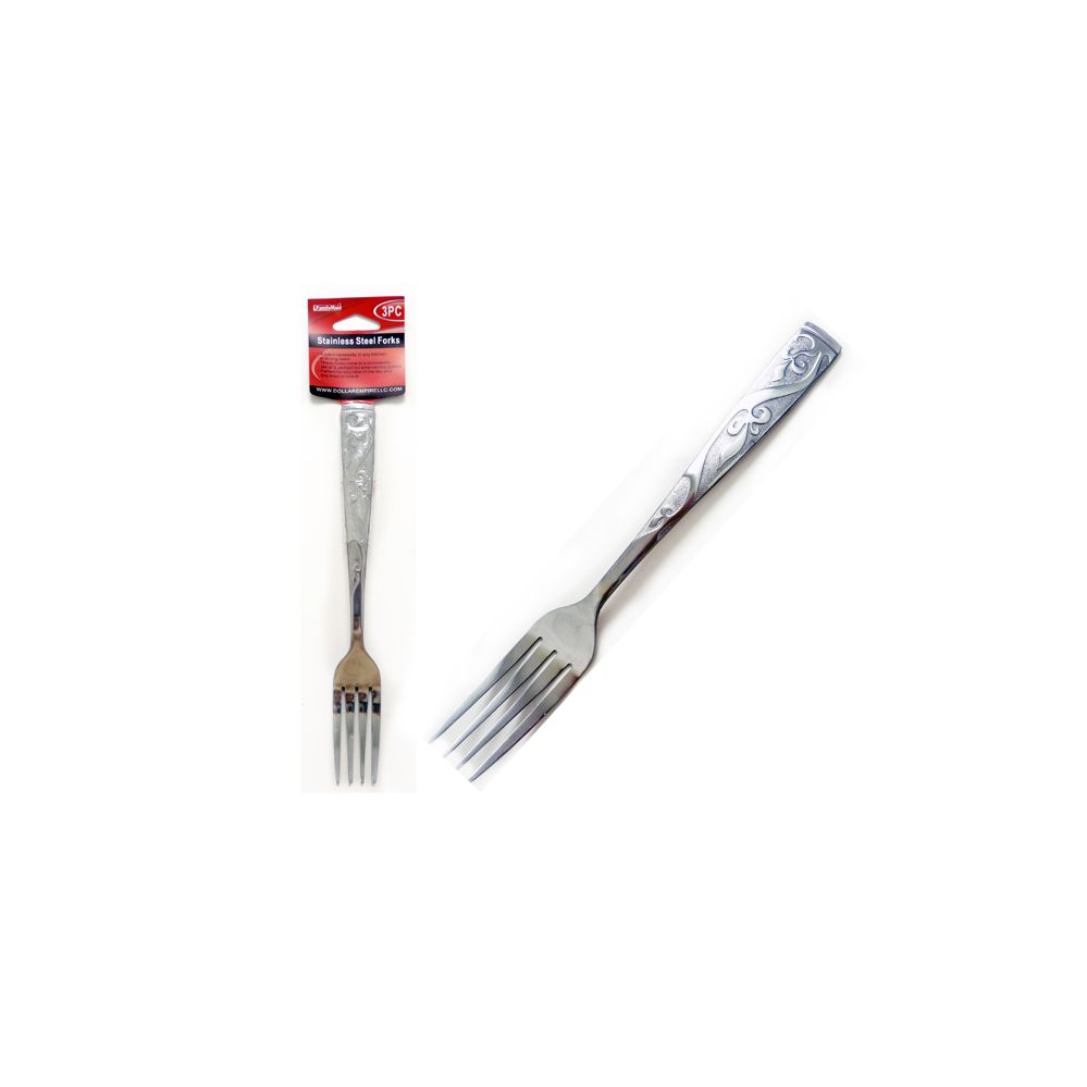96 Wholesale Fork 3pcs Stainless Steel